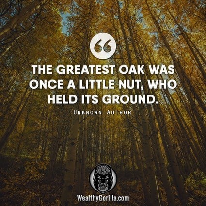 “The greatest oak was once a little nut, who held its ground.” – quote