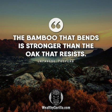 “The bamboo that bends is stronger than the oak that resists.” – Japanese Proverb quote