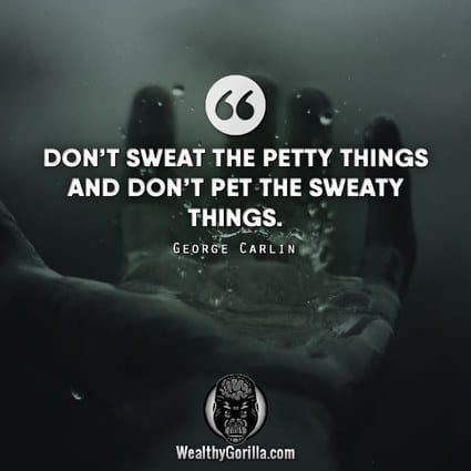 “Don’t sweat the petty things, and don’t pet the sweaty things.” – George Carlin quote