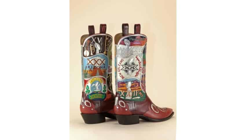 Most Expensive Cowboy Boots in the World - Wheeler Boot Company Football-Themed Cowboy Boots