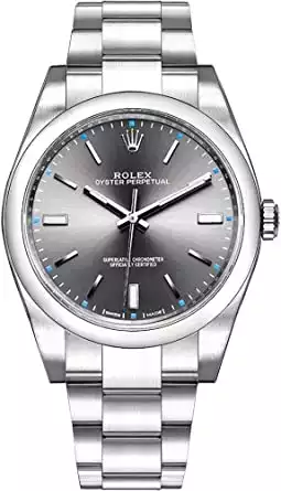 Rolex Oyster Perpetual Dark Rhodium Dial Oystersteel Men's Watch Ref. 114300