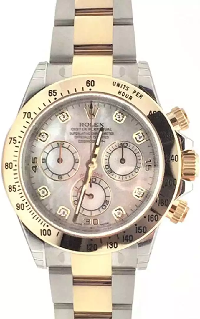 Rolex Cosmograph Daytona 40 Mother of Pearl Diamond Dial Gold Bracelet Watch 116503