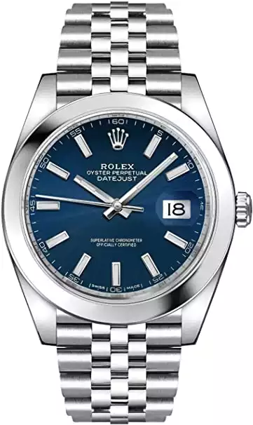 Men's Rolex Datejust 41 Blue Dial Steel Watch on Jubilee Bracelet 126300